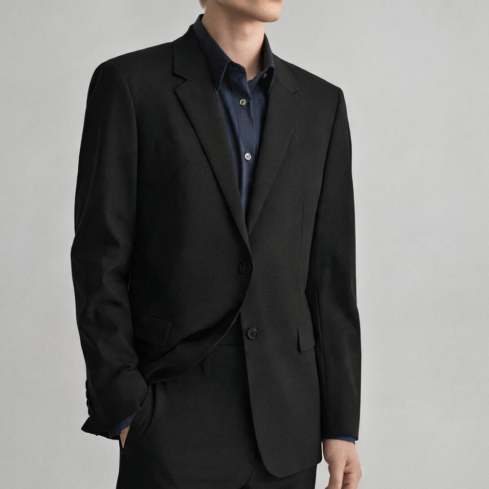 Theory Mens Sport Coat 36S Black Tailored Quiet Luxury Blazer Suit Jacket NWT